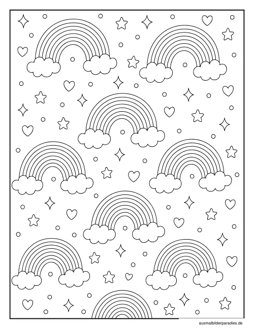 Regenbogen Ausmalbild 26 als Gratis-PDF Regenbogen Ausmalbild 26 - kostenlos zum Ausdrucken