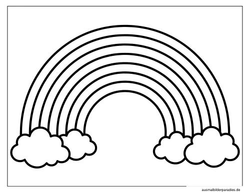 Regenbogen Ausmalbild 28 als Gratis-PDF Regenbogen Ausmalbild 28 - kostenlos zum Ausdrucken