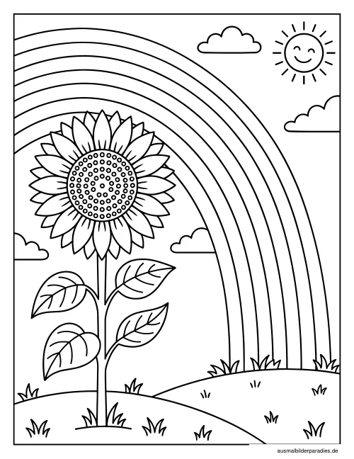 Regenbogen Ausmalbild 29 als Gratis-PDF Regenbogen Ausmalbild 29 - kostenlos zum Ausdrucken
