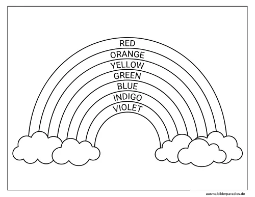 Regenbogen Ausmalbild 3 als Gratis-PDF Regenbogen Ausmalbild 3 - kostenlos zum Ausdrucken