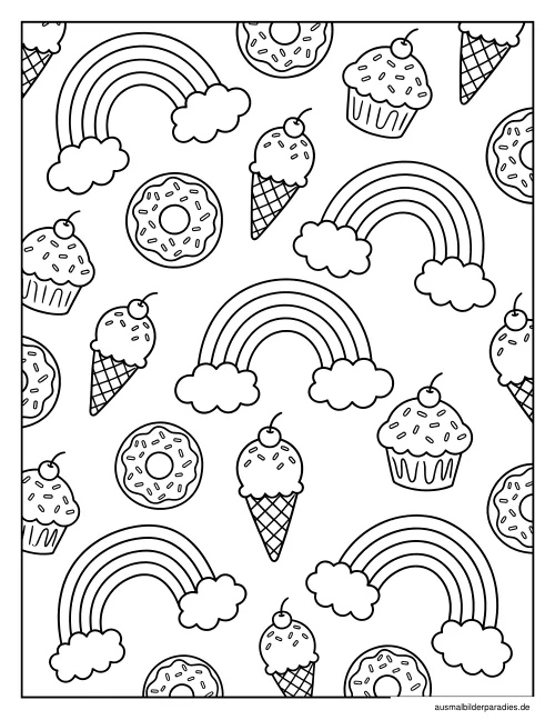 Regenbogen Ausmalbild 32 als Gratis-PDF Regenbogen Ausmalbild 32 - kostenlos zum Ausdrucken