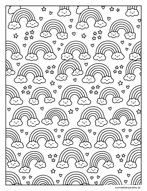 Regenbogen Ausmalbild 5 als Gratis-PDF Regenbogen Ausmalbild 5 - kostenlos zum Ausdrucken