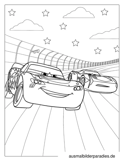 Rennauto Ausmalbild 26 - kostenlos zum Ausdrucken