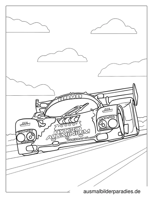 Rennauto Ausmalbild 27 - kostenlos zum Ausdrucken
