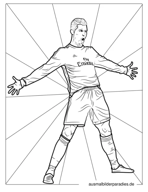 Ronaldo Ausmalbild 12 als Gratis-PDF Ronaldo Ausmalbild 12 - kostenlos zum Ausdrucken