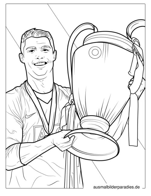 Ronaldo Ausmalbild 13 als Gratis-PDF Ronaldo Ausmalbild 13 - kostenlos zum Ausdrucken
