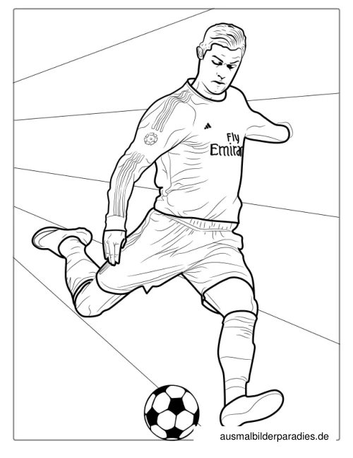 Ronaldo Ausmalbild 14 als Gratis-PDF Ronaldo Ausmalbild 14 - kostenlos zum Ausdrucken