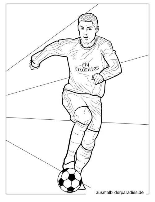 Ronaldo Ausmalbild 15 als Gratis-PDF Ronaldo Ausmalbild 15 - kostenlos zum Ausdrucken