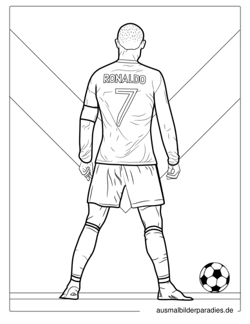 Ronaldo Ausmalbild 17 als Gratis-PDF Ronaldo Ausmalbild 17 - kostenlos zum Ausdrucken