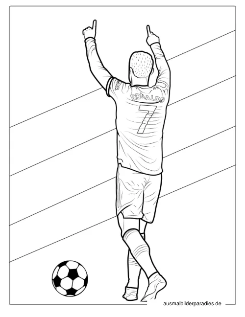 Ronaldo Ausmalbild 18 als Gratis-PDF Ronaldo Ausmalbild 18 - kostenlos zum Ausdrucken