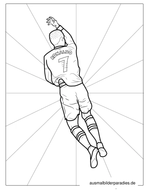 Ronaldo Ausmalbild 2 als Gratis-PDF Ronaldo Ausmalbild 2 - kostenlos zum Ausdrucken
