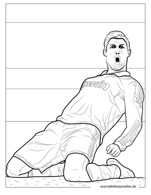 Ronaldo Ausmalbild 20 als Gratis-PDF Ronaldo Ausmalbild 20 - kostenlos zum Ausdrucken