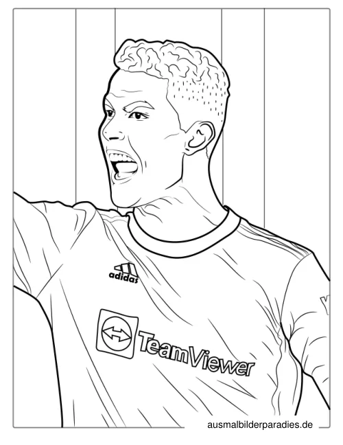 Ronaldo Ausmalbild 3 als Gratis-PDF Ronaldo Ausmalbild 3 - kostenlos zum Ausdrucken