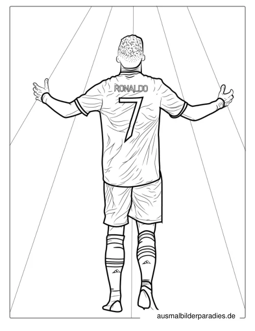 Ronaldo Ausmalbild 5 als Gratis-PDF Ronaldo Ausmalbild 5 - kostenlos zum Ausdrucken