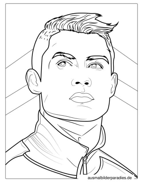 Ronaldo Ausmalbild 7 als Gratis-PDF Ronaldo Ausmalbild 7 - kostenlos zum Ausdrucken