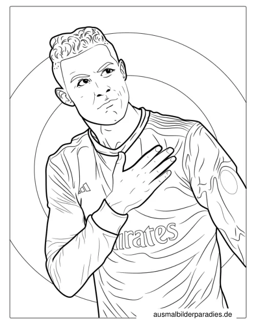 Ronaldo Ausmalbild 8 als Gratis-PDF Ronaldo Ausmalbild 8 - kostenlos zum Ausdrucken