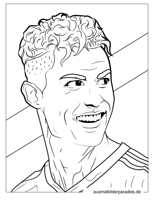 Ronaldo Ausmalbild 9 als Gratis-PDF Ronaldo Ausmalbild 9 - kostenlos zum Ausdrucken