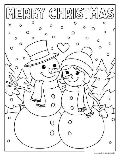 Schneemann Ausmalbild 11 - kostenlos zum Ausdrucken