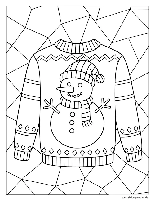Schneemann Ausmalbild 14 - kostenlos zum Ausdrucken