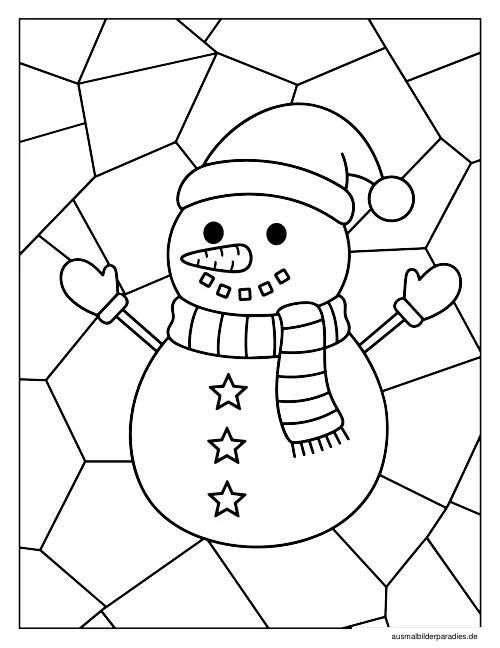 Schneemann Ausmalbild 15 - kostenlos zum Ausdrucken