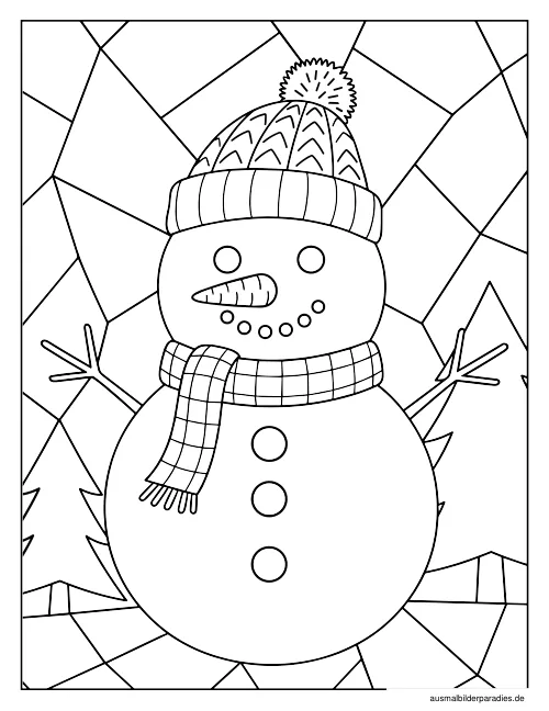 Schneemann Ausmalbild 19 - kostenlos zum Ausdrucken
