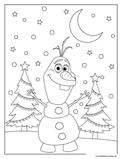 Schneemann Ausmalbild 3 - kostenlos zum Ausdrucken