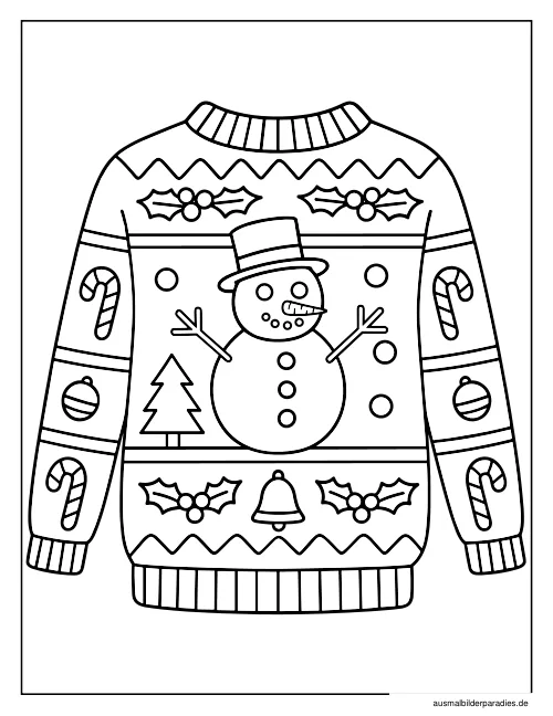 Schneemann Ausmalbild 5 - kostenlos zum Ausdrucken
