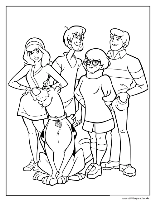 Scooby Doo Ausmalbild 16 als Gratis-PDF Scooby Doo Ausmalbild 16 - kostenlos zum Ausdrucken