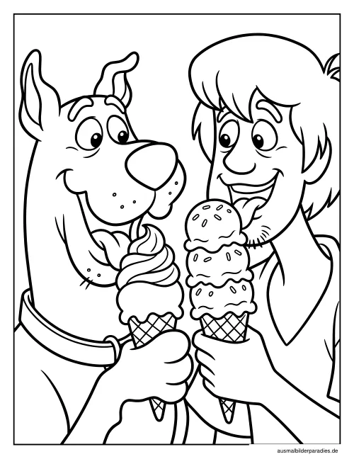 Scooby Doo Ausmalbild 20 als Gratis-PDF Scooby Doo Ausmalbild 20 - kostenlos zum Ausdrucken