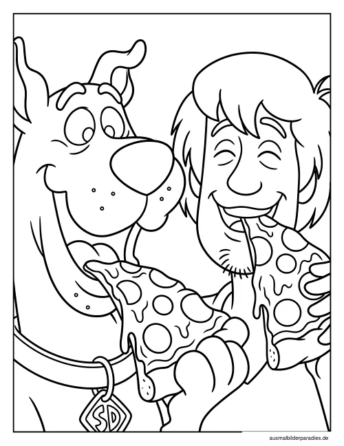 Scooby Doo Ausmalbild 21 als Gratis-PDF Scooby Doo Ausmalbild 21 - kostenlos zum Ausdrucken