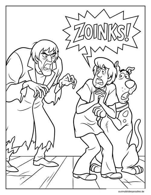 Scooby Doo Ausmalbild 29 als Gratis-PDF Scooby Doo Ausmalbild 29 - kostenlos zum Ausdrucken