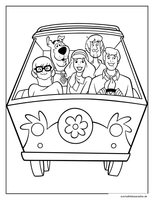 Scooby Doo Ausmalbild 6 als Gratis-PDF Scooby Doo Ausmalbild 6 - kostenlos zum Ausdrucken