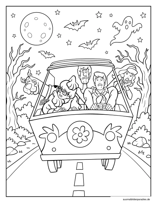 Scooby Doo Ausmalbild 8 als Gratis-PDF Scooby Doo Ausmalbild 8 - kostenlos zum Ausdrucken