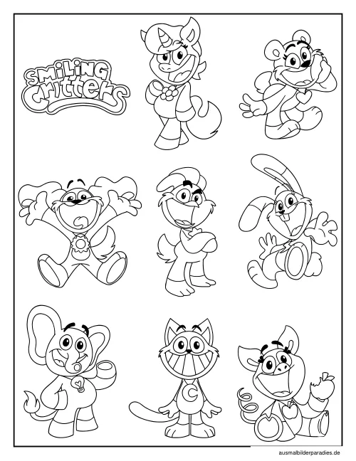 Smiling Critters Ausmalbild 24 - kostenlos zum Ausdrucken