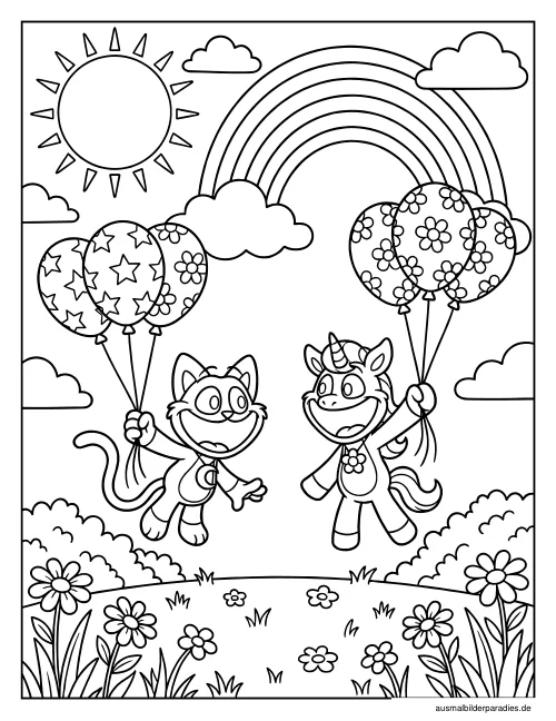 Smiling Critters Ausmalbild 7 - kostenlos zum Ausdrucken