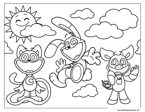 Smiling Critters Ausmalbild 9 - kostenlos zum Ausdrucken
