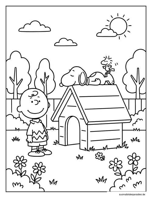 Snoopy Ausmalbild 13 - kostenlos zum Ausdrucken