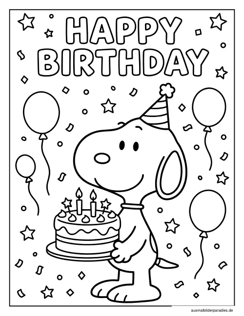 Snoopy Ausmalbild 16 - kostenlos zum Ausdrucken