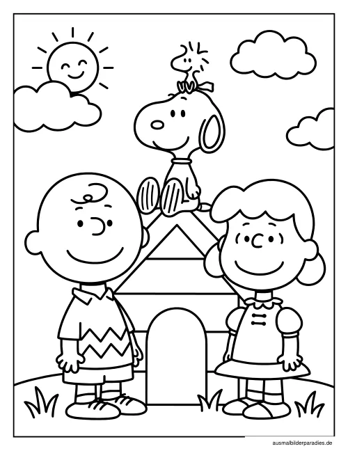 Snoopy Ausmalbild 17 - kostenlos zum Ausdrucken
