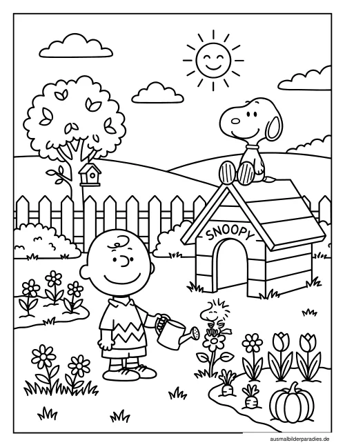 Snoopy Ausmalbild 18 - kostenlos zum Ausdrucken