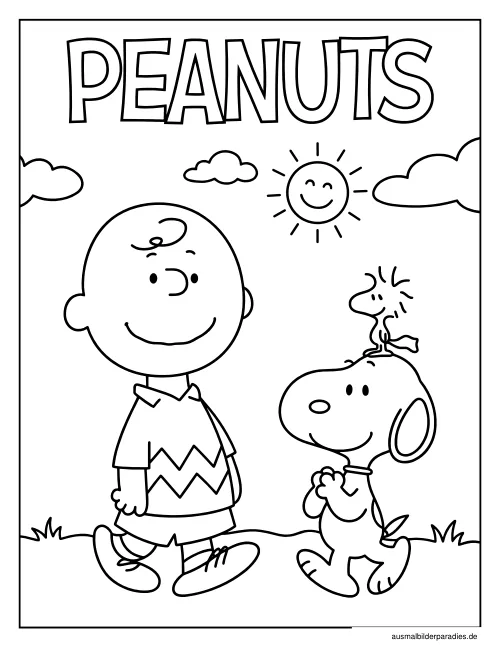 Snoopy Ausmalbild 19 - kostenlos zum Ausdrucken
