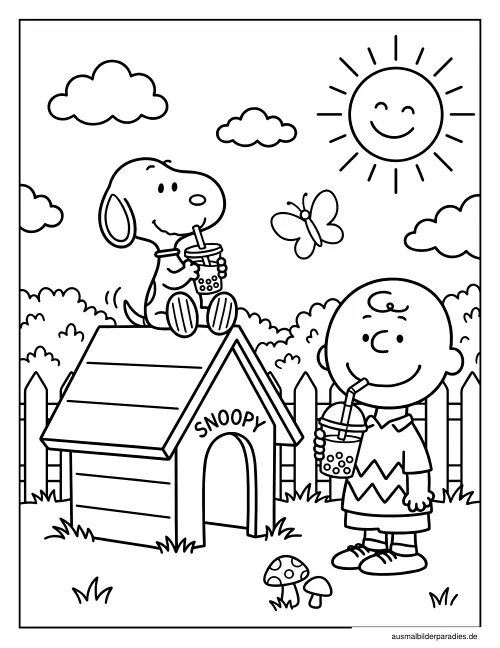 Snoopy Ausmalbild 20 - kostenlos zum Ausdrucken