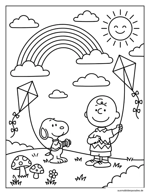 Snoopy Ausmalbild 21 - kostenlos zum Ausdrucken