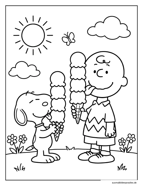 Snoopy Ausmalbild 23 - kostenlos zum Ausdrucken