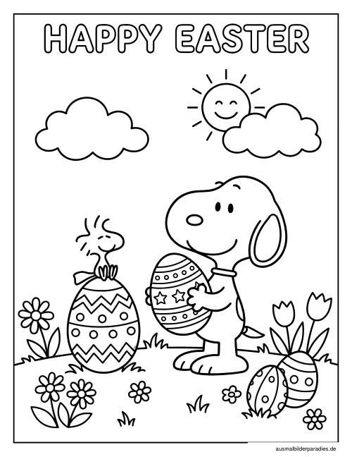 Snoopy Ausmalbild 25 - kostenlos zum Ausdrucken