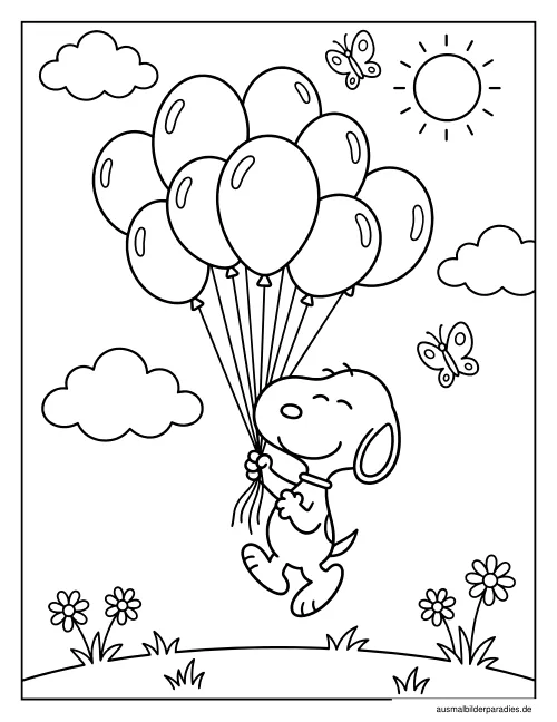 Snoopy Ausmalbild 30 - kostenlos zum Ausdrucken