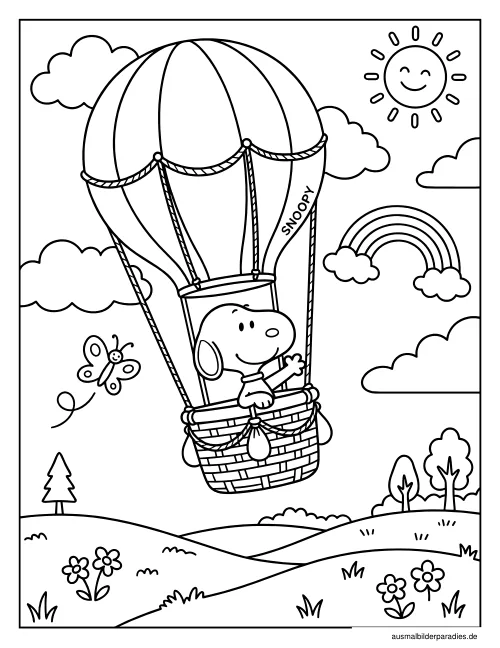 Snoopy Ausmalbild 33 - kostenlos zum Ausdrucken