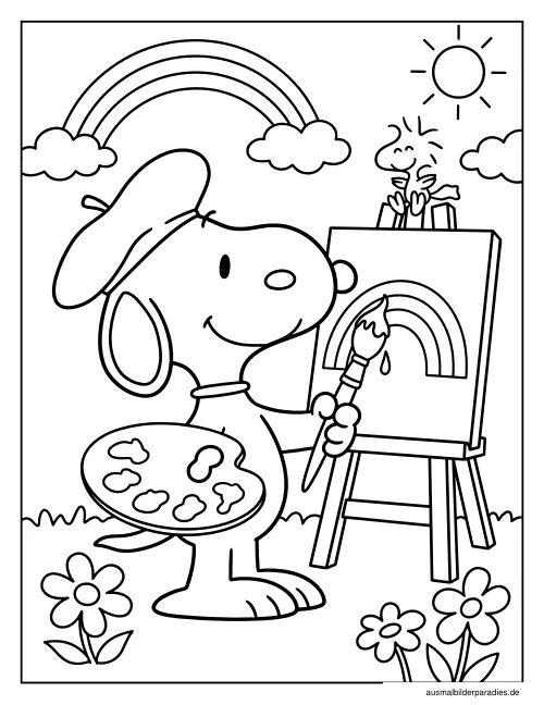 Snoopy Ausmalbild 36 - kostenlos zum Ausdrucken