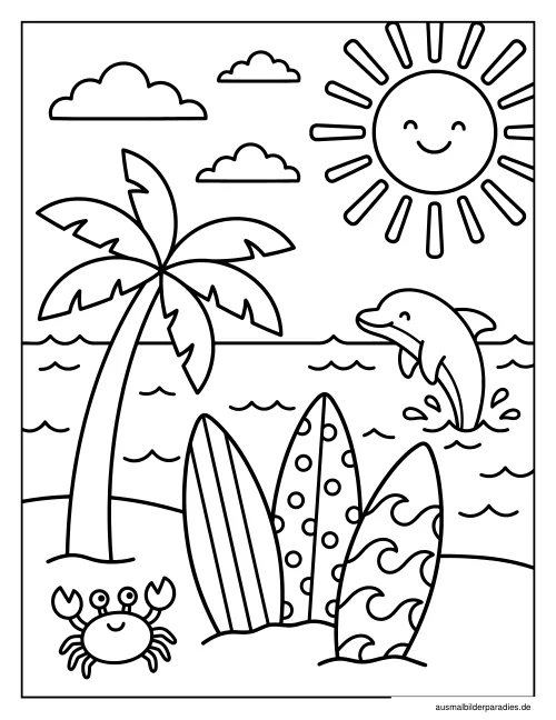 Sommer Ausmalbild 11 - kostenlos zum Ausdrucken