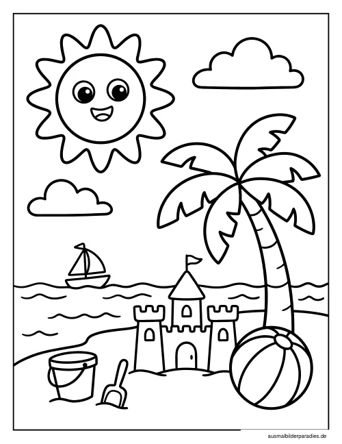 Sommer Ausmalbild 12 - kostenlos zum Ausdrucken